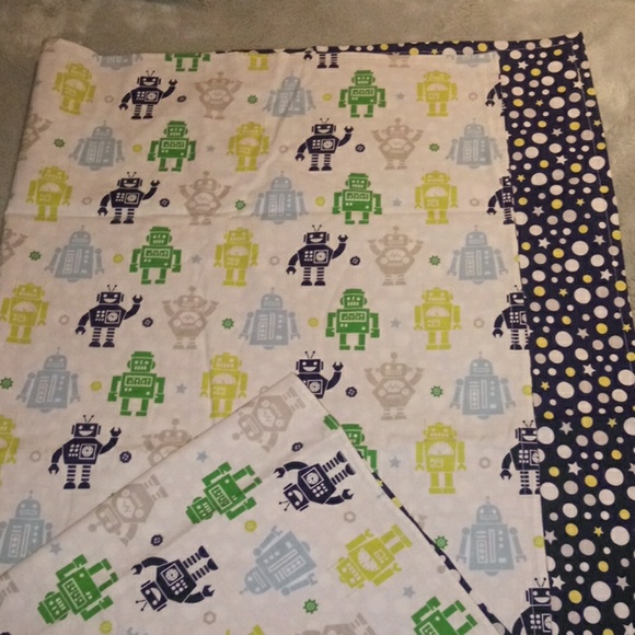 Space and Stars Robot Baby Blanket - Picture 6 of 6